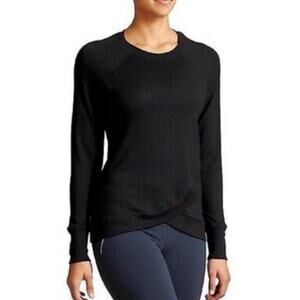 Athleta Criss Cross Sweatshirt Nirvana Black Large